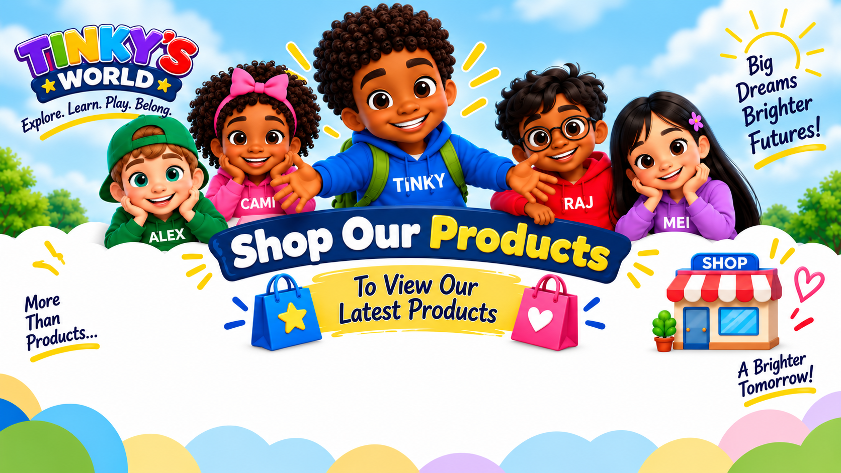 Tinky and friends invite families to shop Tinky's World products